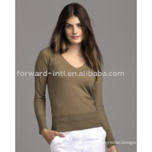 O CASHMERE V NECK JUMPER DAS SENHORAS EM BOM QUALIDADE